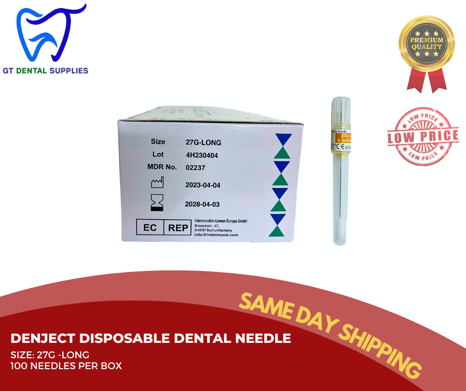 Long Denject Disposable Dental Needle | 27G.