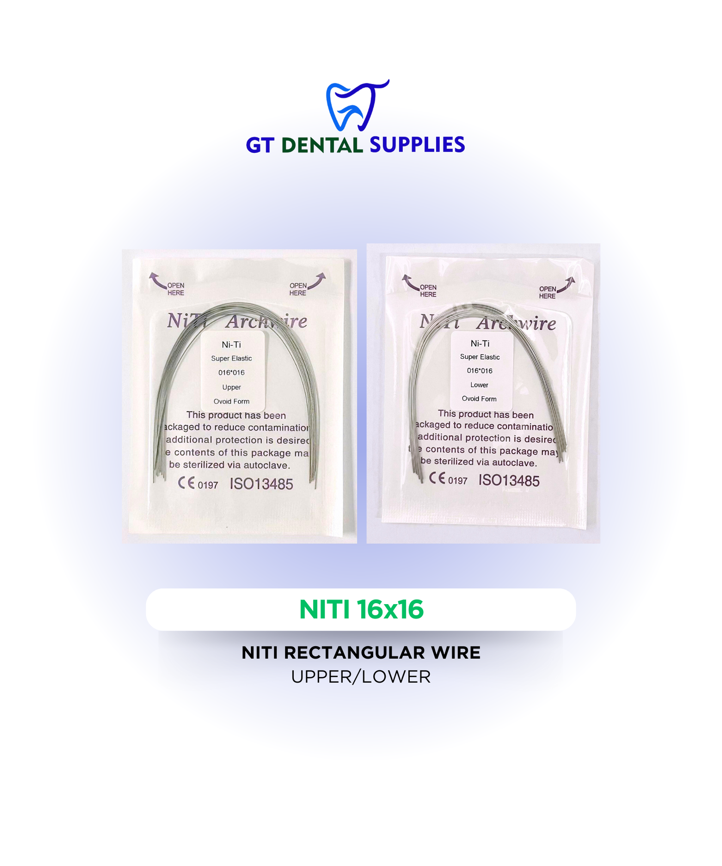 NiTi Rectangular Wires (16x16, 16x22, 17x25, 19x25)