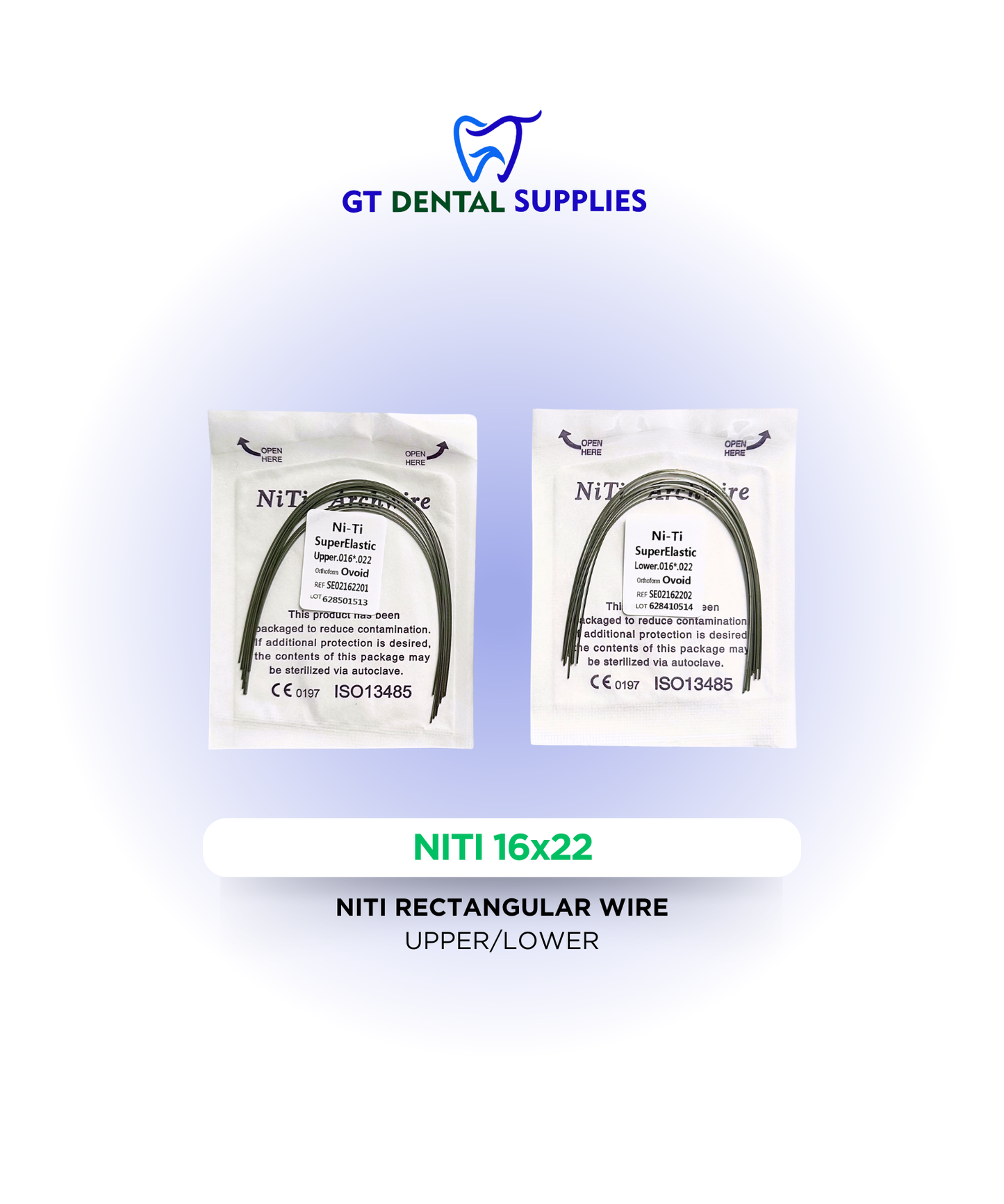 NiTi Rectangular Wires (16x16, 16x22, 17x25, 19x25)
