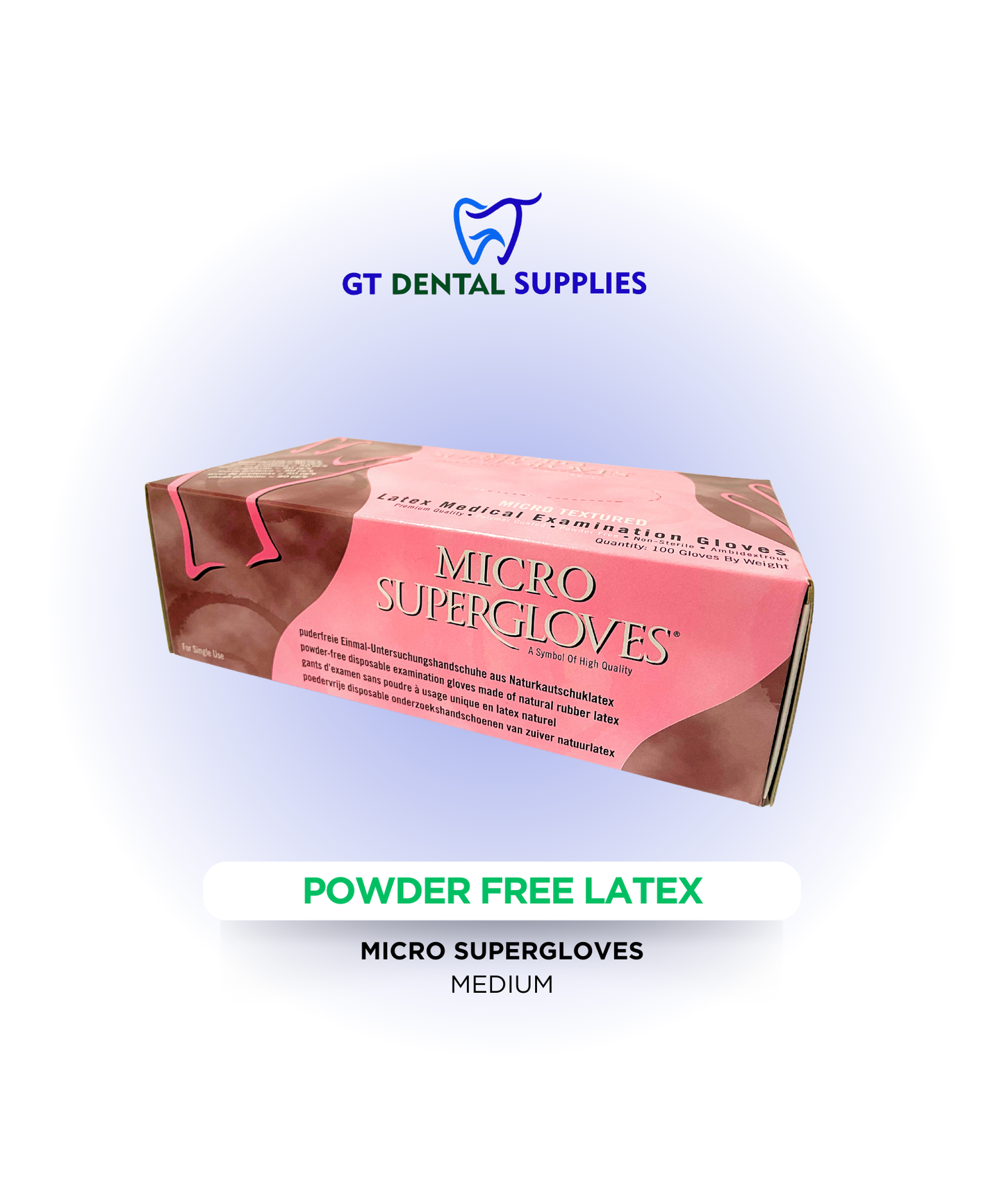 Gloves Powder Free Latex (Sizes: XS, S, M)