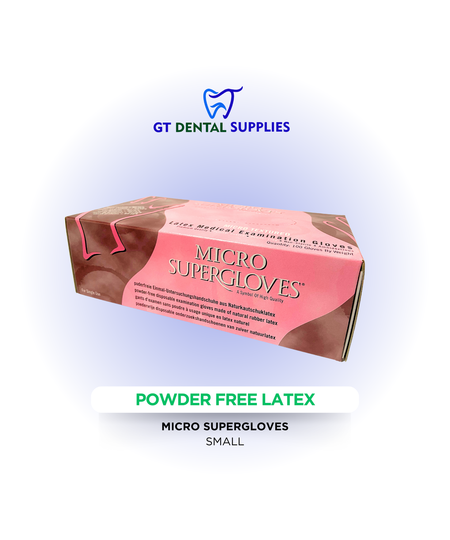 Gloves Powder Free Latex (Sizes: XS, S, M)