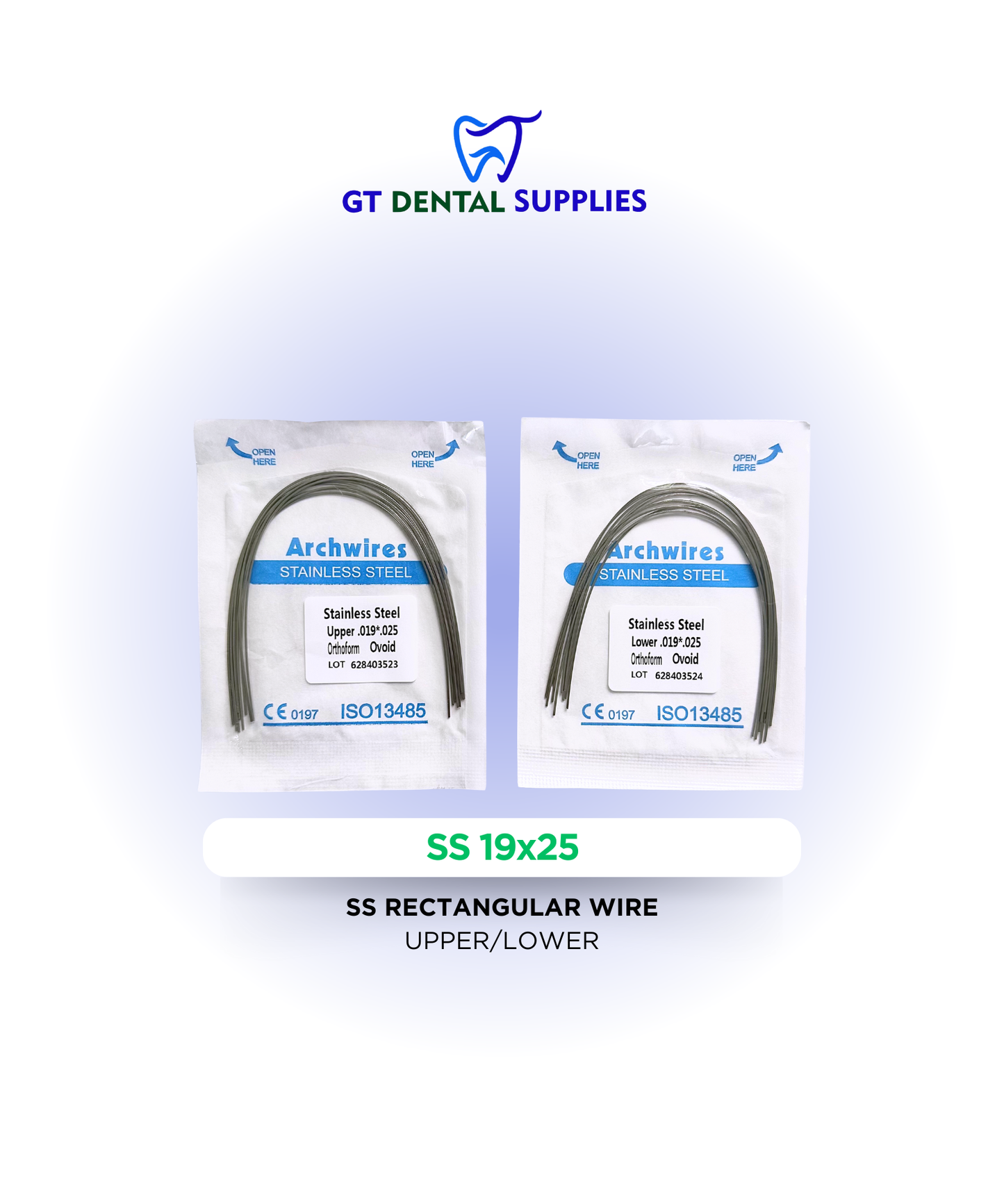 SS Rectangular Wires (16x16, 16x22, 17x22, 17x25, 19x25)