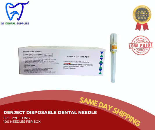 Long Denject Disposable Dental Needle | 27G.