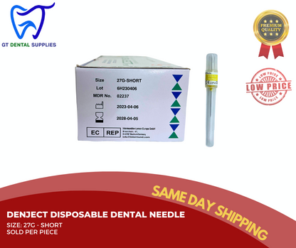Short Denject Disposable Dental Needle | 27G.