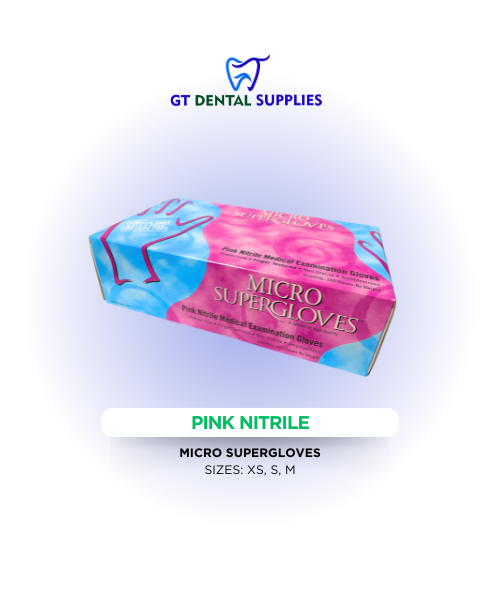 Gloves Pink Nitrile (Sizes: XS, S, M)