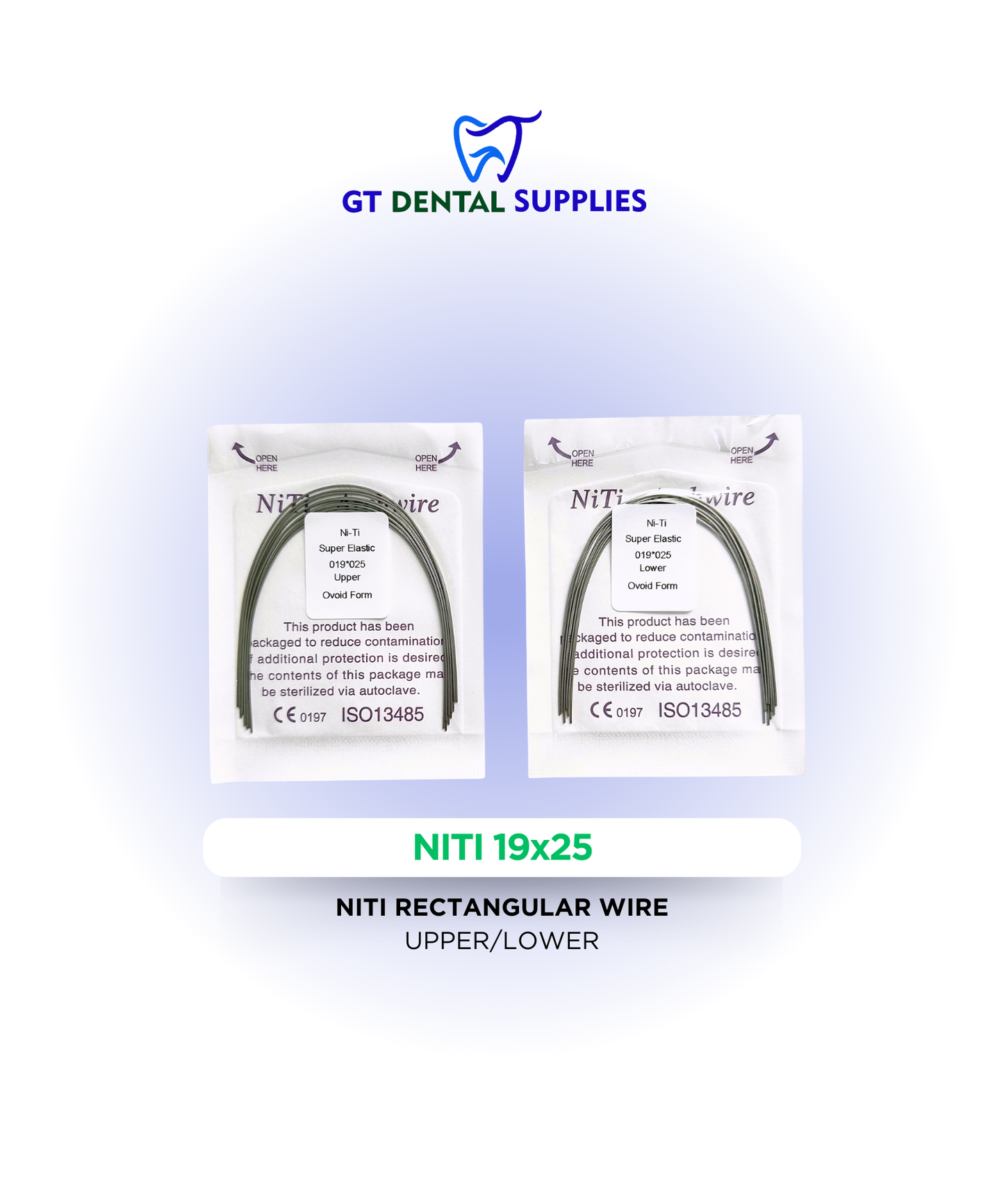 NiTi Rectangular Wires (16x16, 16x22, 17x25, 19x25)