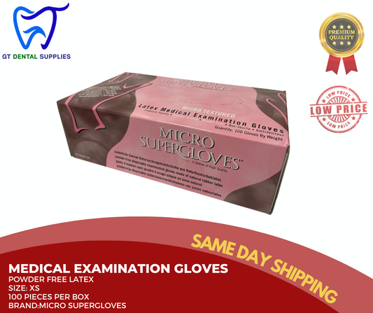 Gloves Powder Free Latex (Sizes: XS, S, M)